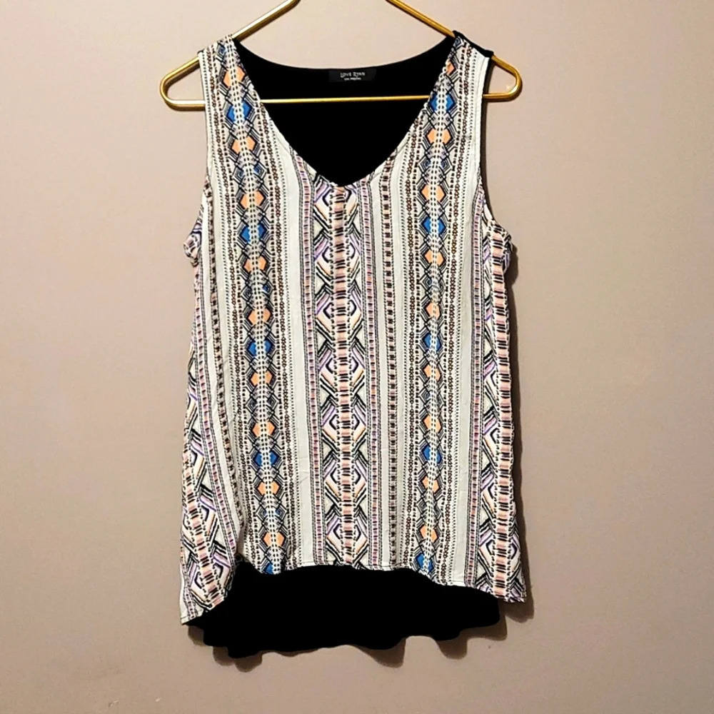 LOVE RYAN: SIZE MEDIUM WOMENS MULTI COLOR TOP